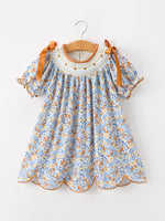 Rylee Faith Designs - Fall Floral Smocked Girls Dress - alternate view 6