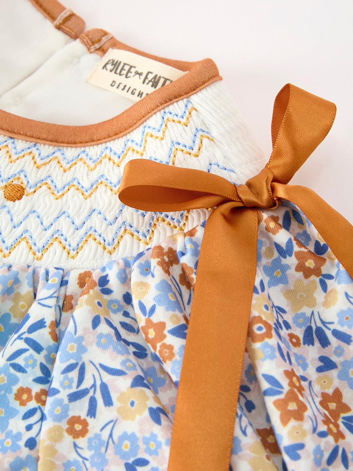 Rylee Faith Designs - Fall Floral Smocked Girls Dress - alternate view 8