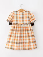 Rylee Faith Designs - Halloween Plaid Smocked Girls Dress - alternate view 2