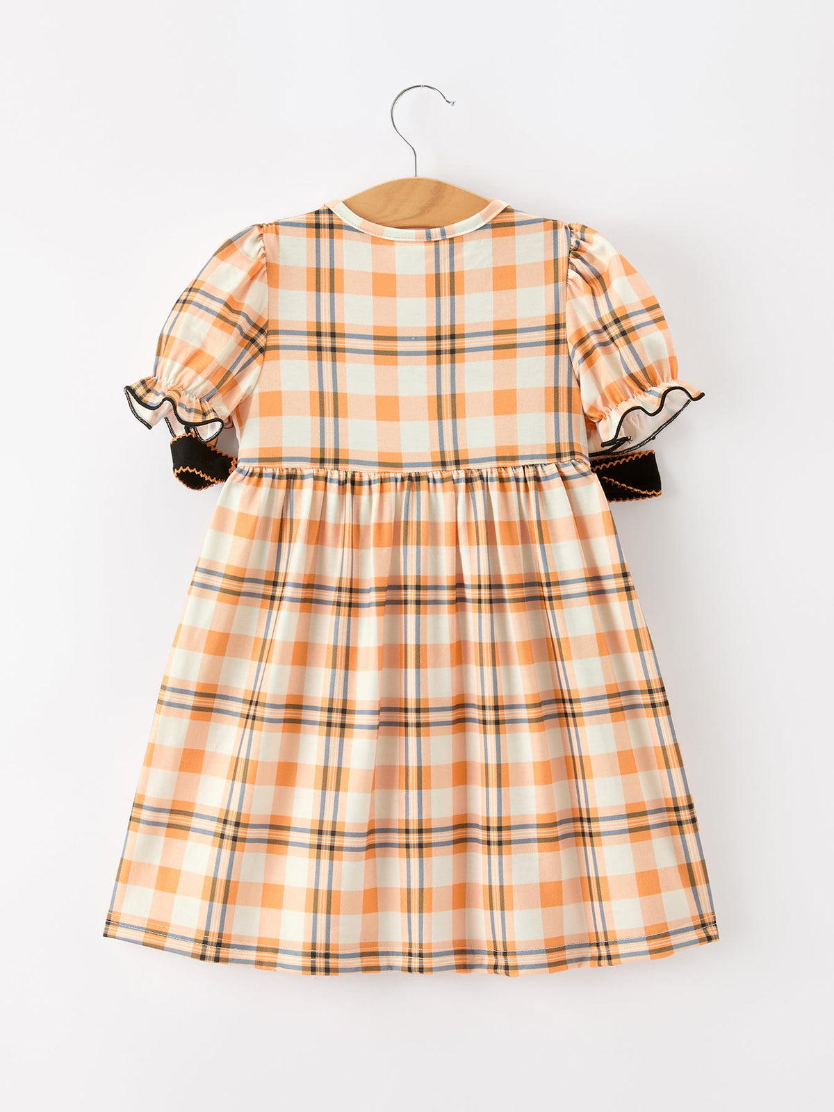 Rylee Faith Designs - Halloween Plaid Smocked Girls Dress - alternate view 2