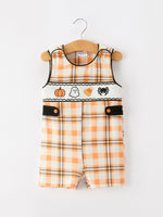 Rylee Faith Designs - Halloween Plaid Boys JonJon Romper