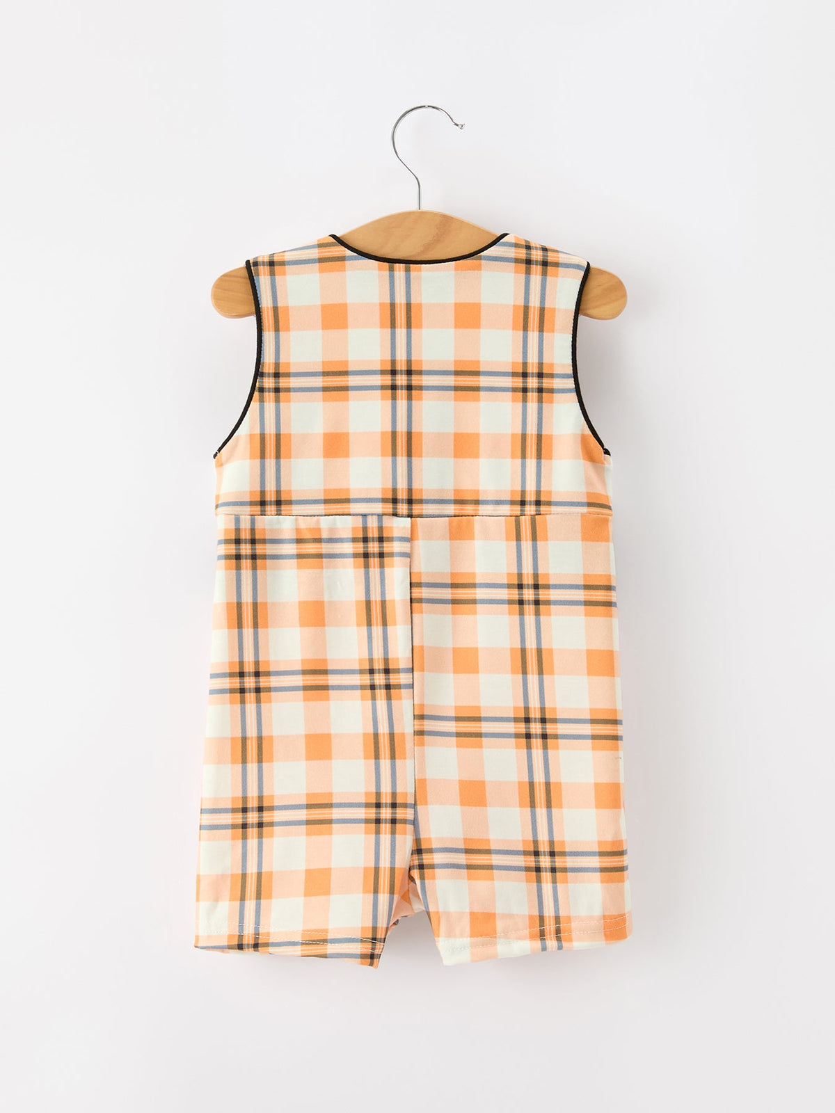 Rylee Faith Designs - Halloween Plaid Boys JonJon Romper - alternate view 2