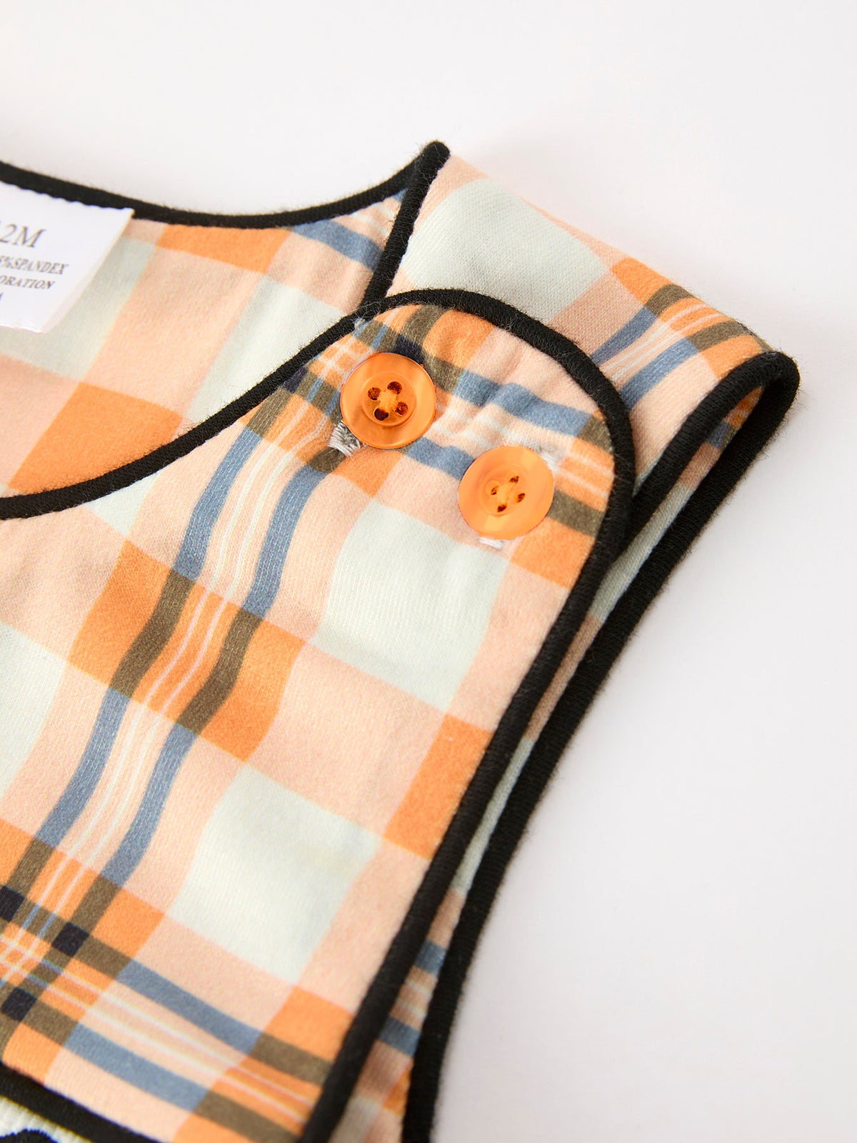 Rylee Faith Designs - Halloween Plaid Boys JonJon Romper - alternate view 3