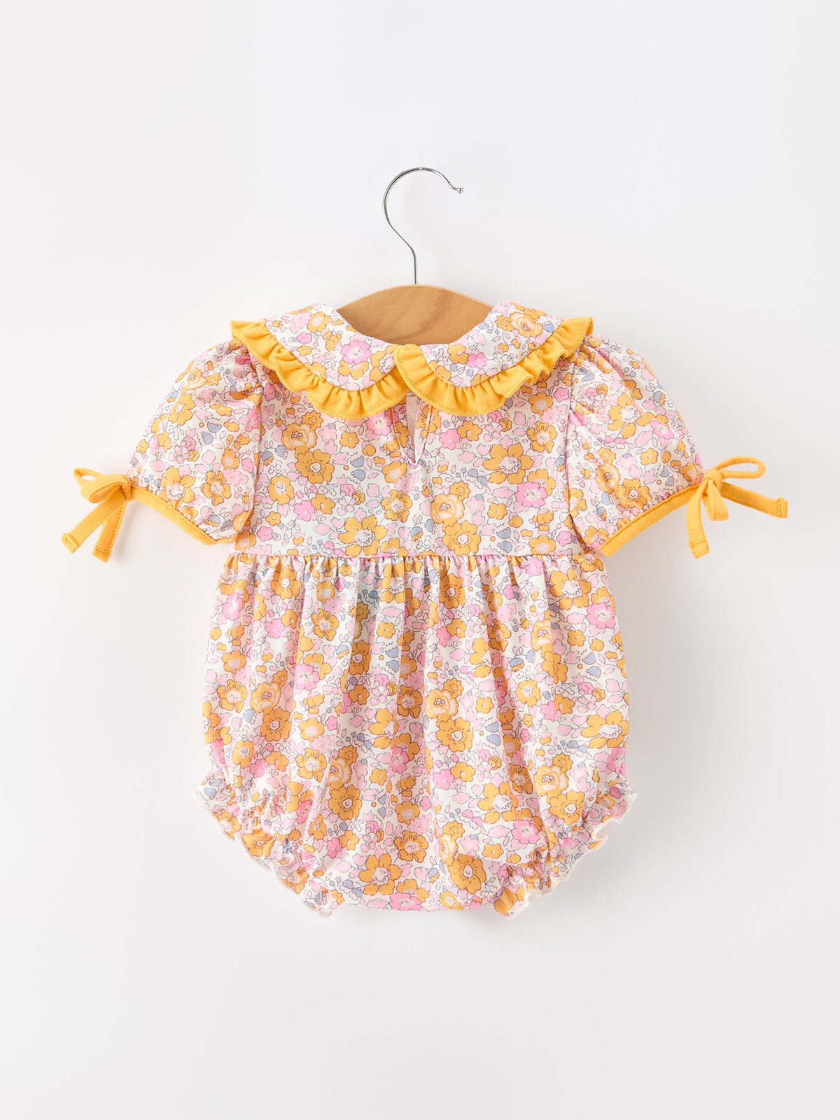 Rylee Faith Designs - Halloween Pumpkin Floral Baby Bubble Romper - alternate view 2