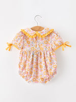 Rylee Faith Designs - Halloween Pumpkin Floral Baby Bubble Romper - alternate view 2