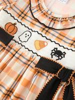 Rylee Faith Designs - Halloween Plaid Smocked Girls Dress - alternate view 4