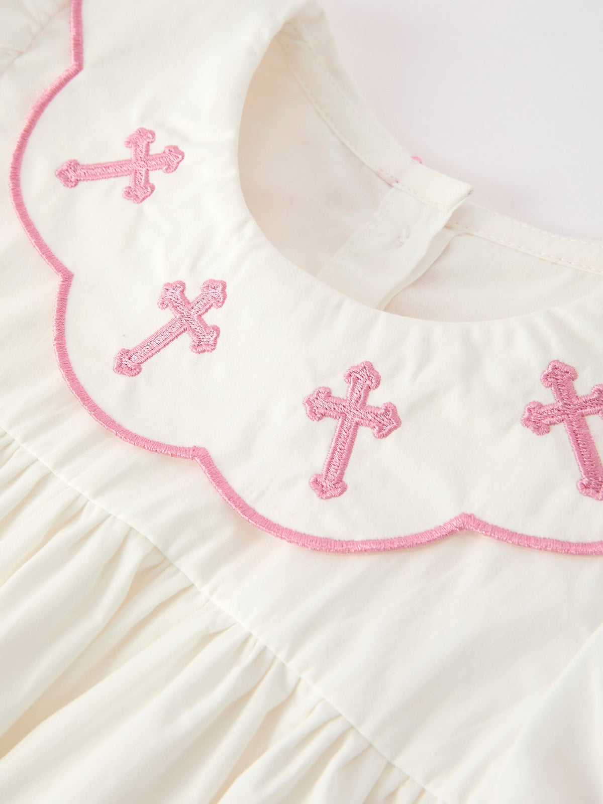 Rylee Faith Designs - Pink Cross Bishop Christening Girls Dress - alternate view 3