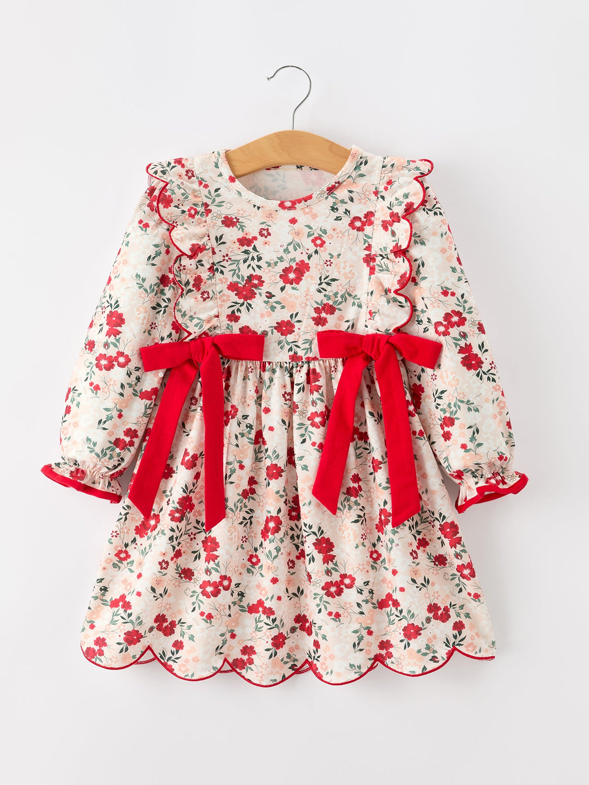 Rylee Faith Designs - Fall Floral Bow Girls Twirl Dress