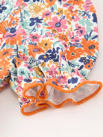 Rylee Faith Designs - Fall Floral Smocked Petals Collar Girls Bubble Romper - alternate view 10