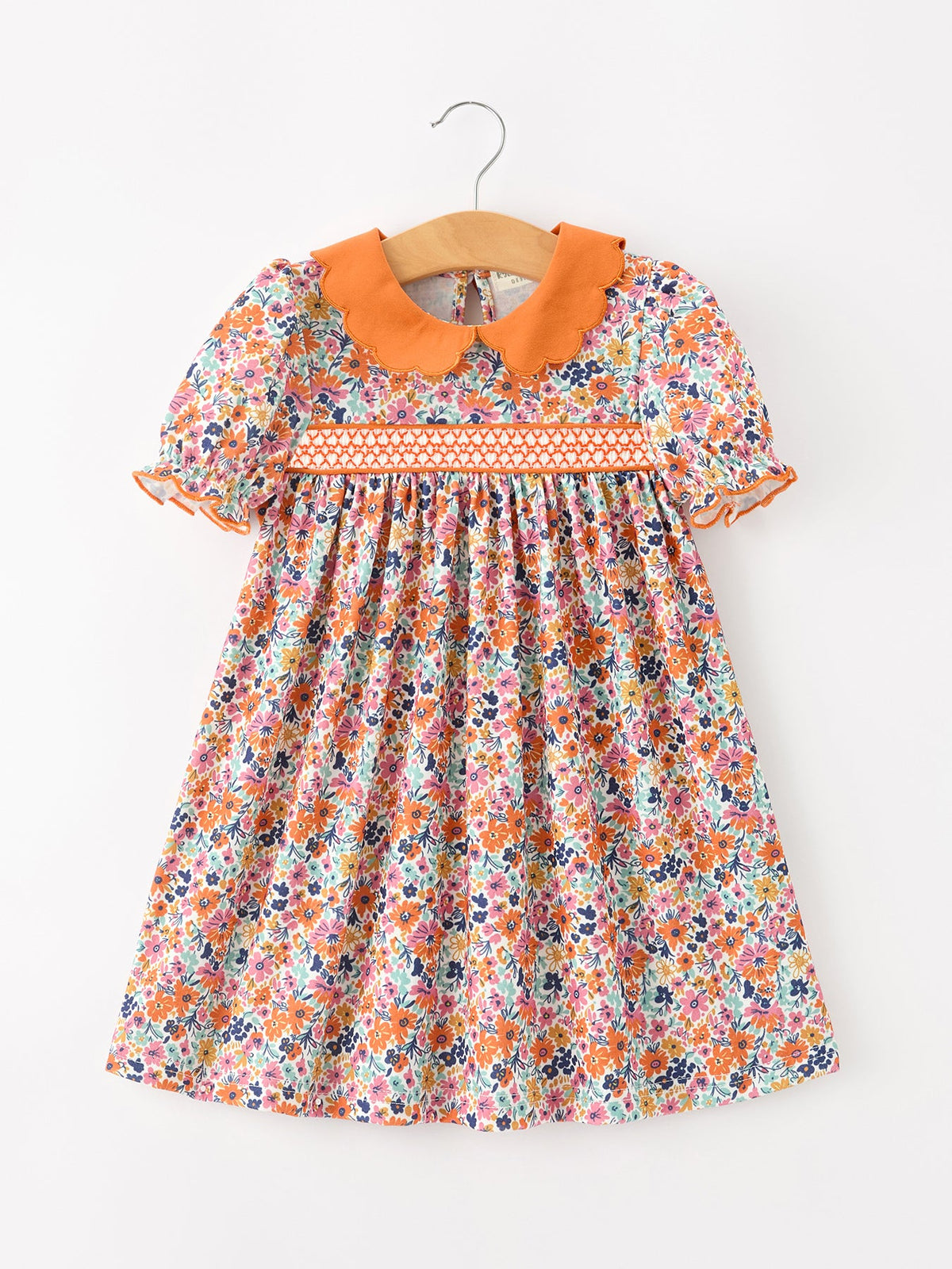 Rylee Faith Designs - Fall Floral Smocked Petals Collar Girls Dress - alternate view 8