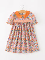 Rylee Faith Designs - Fall Floral Smocked Petals Collar Girls Dress - alternate view 8