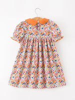 Rylee Faith Designs - Fall Floral Smocked Petals Collar Girls Dress - alternate view 9
