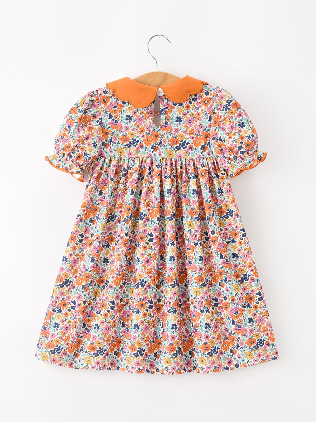 Rylee Faith Designs - Fall Floral Smocked Petals Collar Girls Dress - alternate view 9