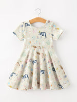 Rylee Faith Designs - Farm Animal Birthday Twirl Girls Dress