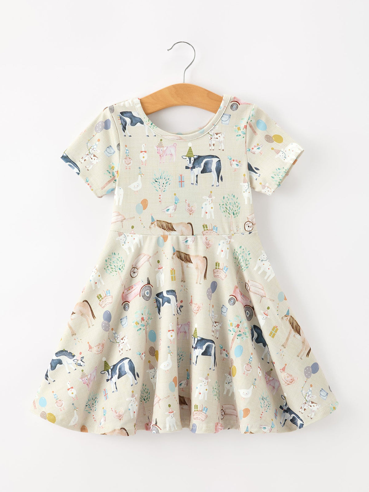 Rylee Faith Designs - Farm Animal Birthday Twirl Girls Dress