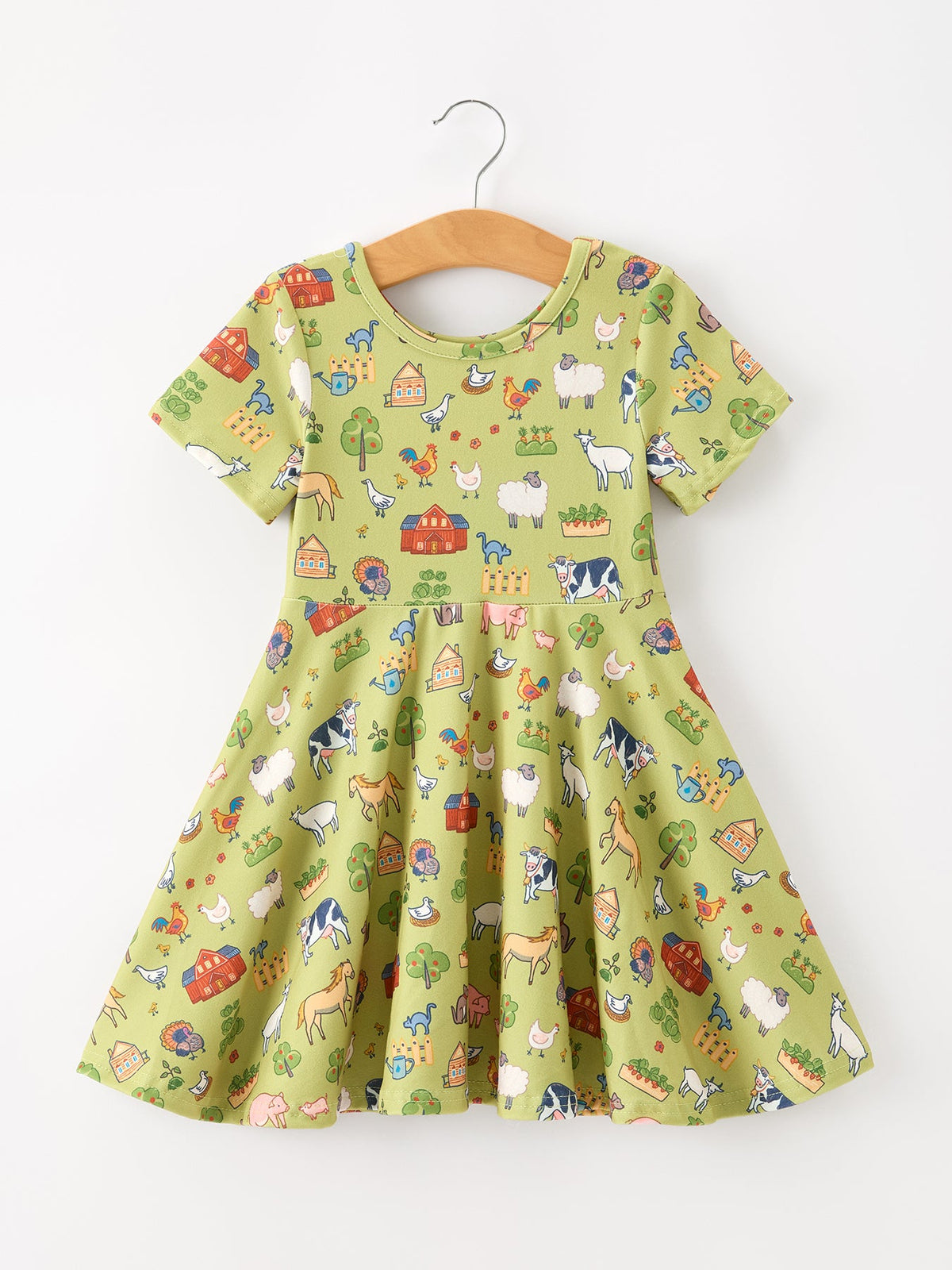 Rylee Faith Designs - Countryside Farm Animal Pasture Twirl Girls Dress