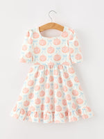 Rylee Faith Designs - Halloween Thanksgiving Pumpkin Bow Girls Twirl Ruffle Dress - alternate view 8