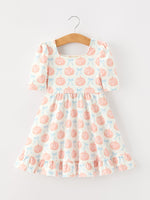 Rylee Faith Designs - Halloween Thanksgiving Pumpkin Bow Girls Twirl Ruffle Dress - alternate view 7