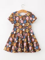 Rylee Faith Designs - Fall Floral Twirl Girls Dress Short Sleeve - alternate view 2