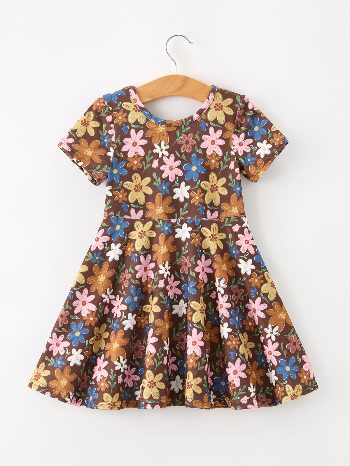 Rylee Faith Designs - Fall Floral Twirl Girls Dress Short Sleeve - alternate view 2