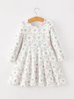 Rylee Faith Designs - Fall Ballet Bow Girls Long Sleeve Twirl Dress - alternate view 2