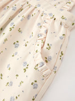 Rylee Faith Designs - Girls Blue Floral Print Wide Leg Jumpsuit - alternate view 4