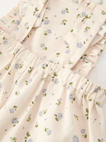 Rylee Faith Designs - Girls Blue Floral Print Wide Leg Jumpsuit - alternate view 5