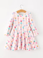 Rylee Faith Designs - Fall Colorful Ballet Character Girls Long Sleeve Twirl Dress - alternate view 7
