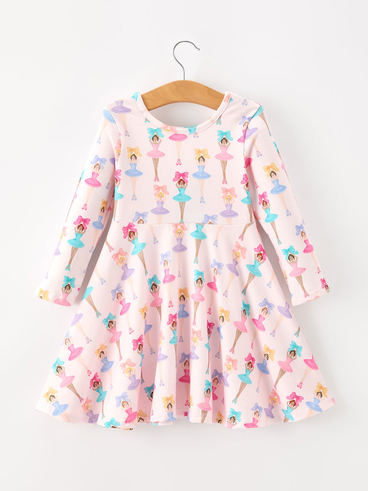 Rylee Faith Designs - Fall Colorful Ballet Character Girls Long Sleeve Twirl Dress - alternate view 7