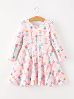 Rylee Faith Designs - Fall Colorful Ballet Character Girls Long Sleeve Twirl Dress - alternate view 6