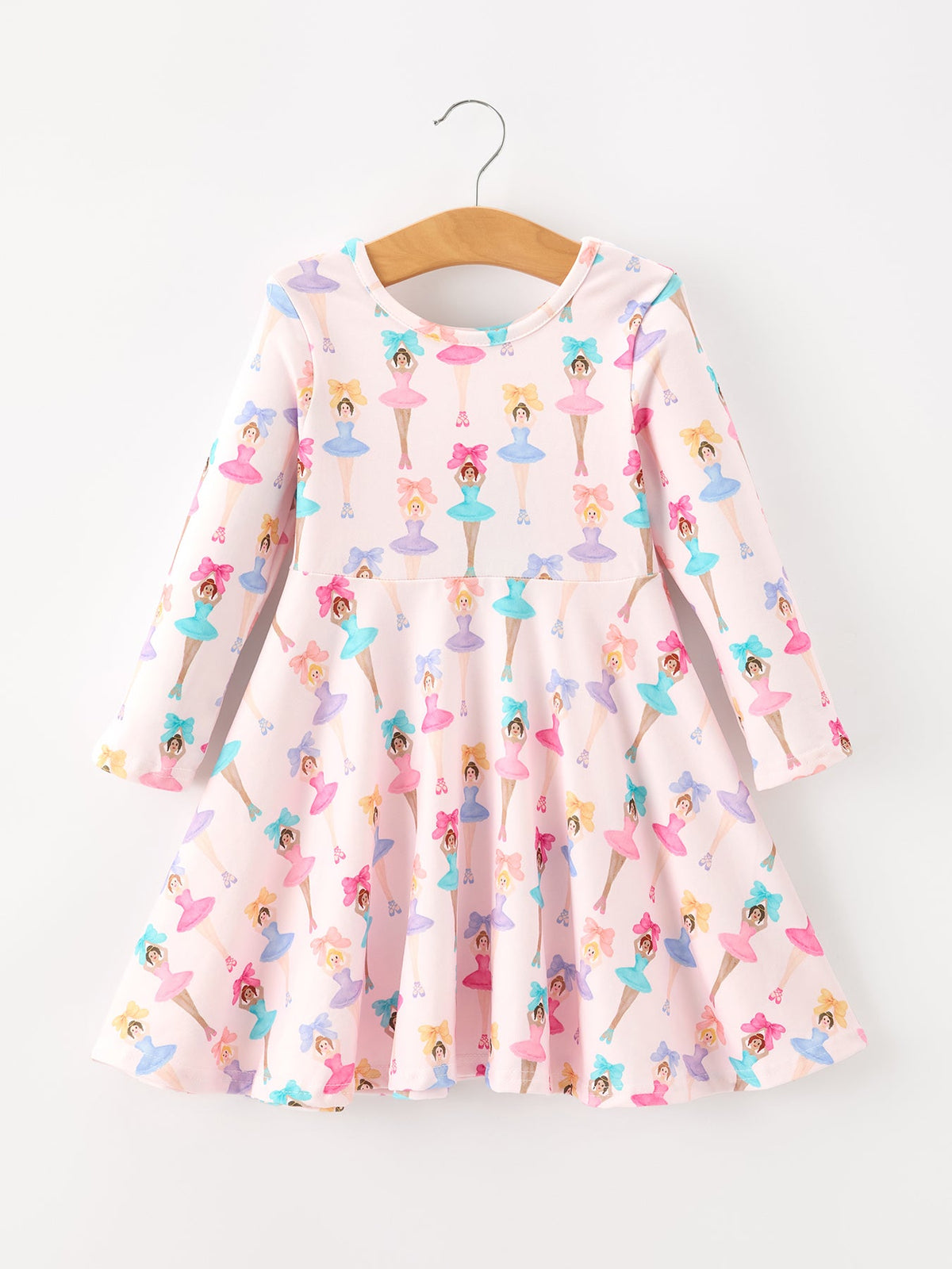 Rylee Faith Designs - Fall Colorful Ballet Character Girls Long Sleeve Twirl Dress - alternate view 6