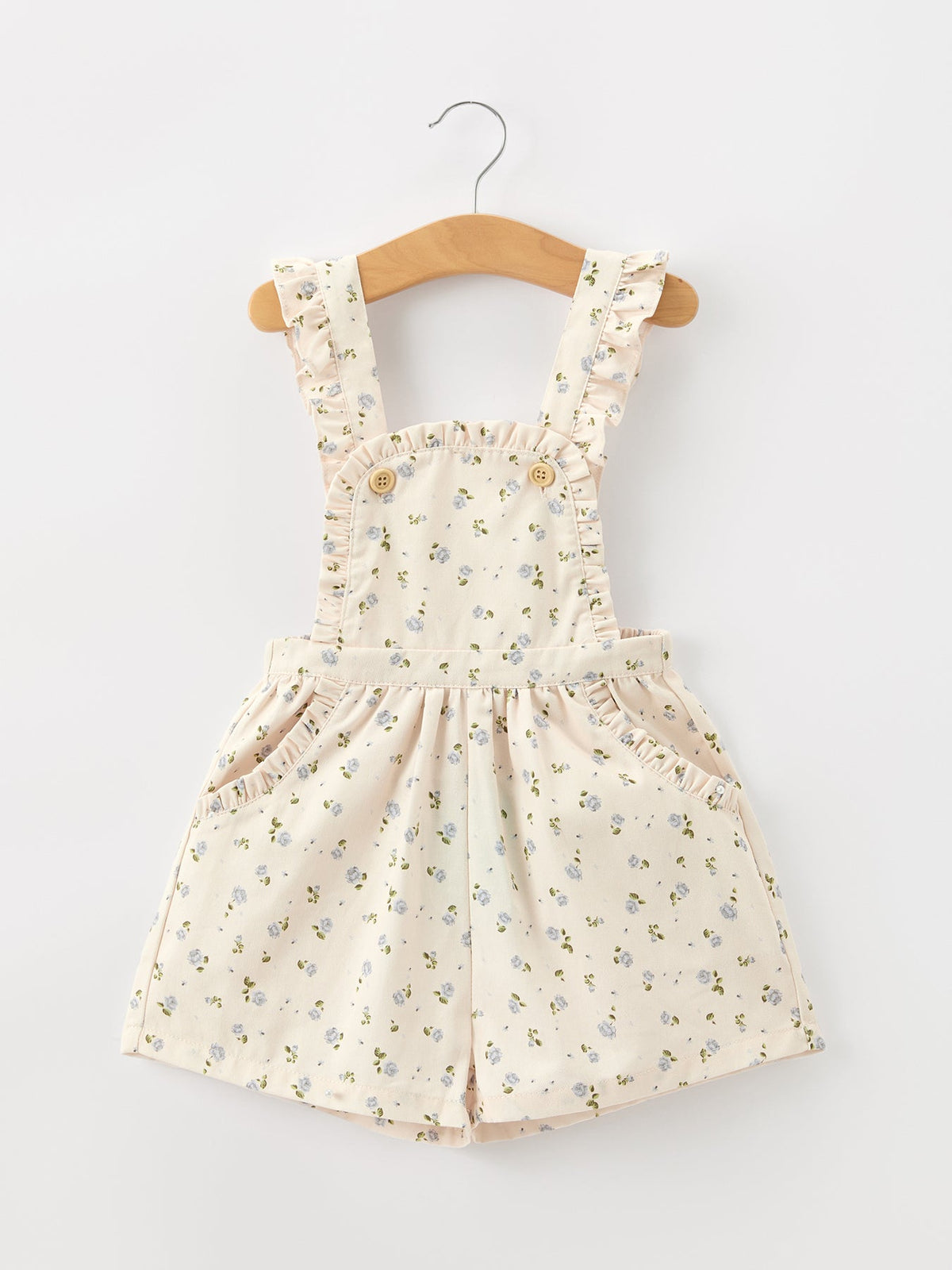 Rylee Faith Designs - Girls Blue Floral Print Wide Leg Jumpsuit