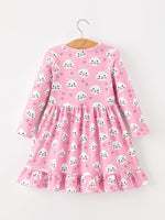 Rylee Faith Designs - Fall Cat Print Girls Ruffle Hem Twirl Dress - alternate view 2