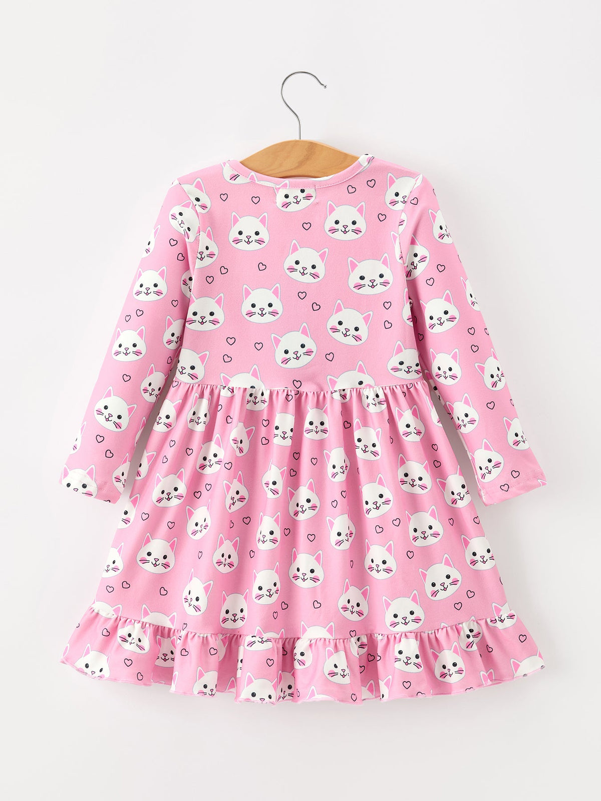 Rylee Faith Designs - Fall Cat Print Girls Ruffle Hem Twirl Dress - alternate view 2
