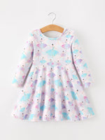 Rylee Faith Designs - Fall Watercolor Ballet Girls Long Sleeve Twirl Dress