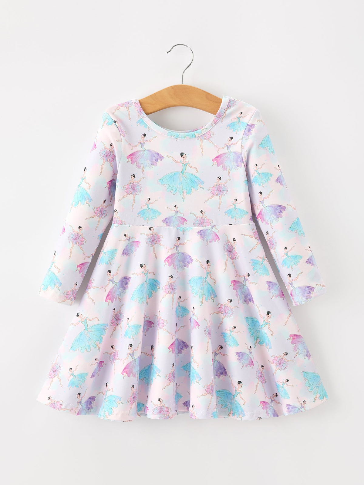Rylee Faith Designs - Fall Watercolor Ballet Girls Long Sleeve Twirl Dress