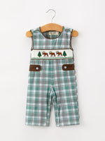 Rylee Faith Designs - Plaid Moose Smocked Baby Boy JonJon