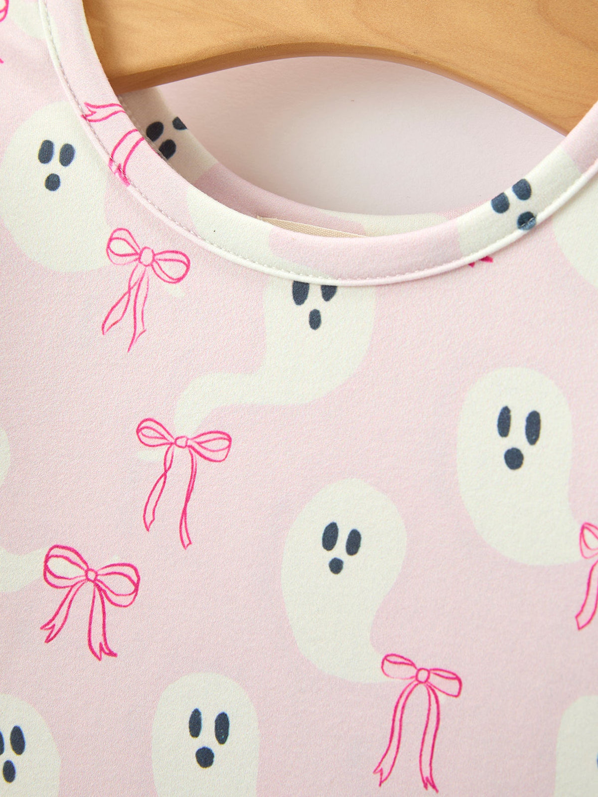 Rylee Faith Designs - Halloween Ghost Bow Print Girls Long Sleeve Twirl Dress - alternate view 3