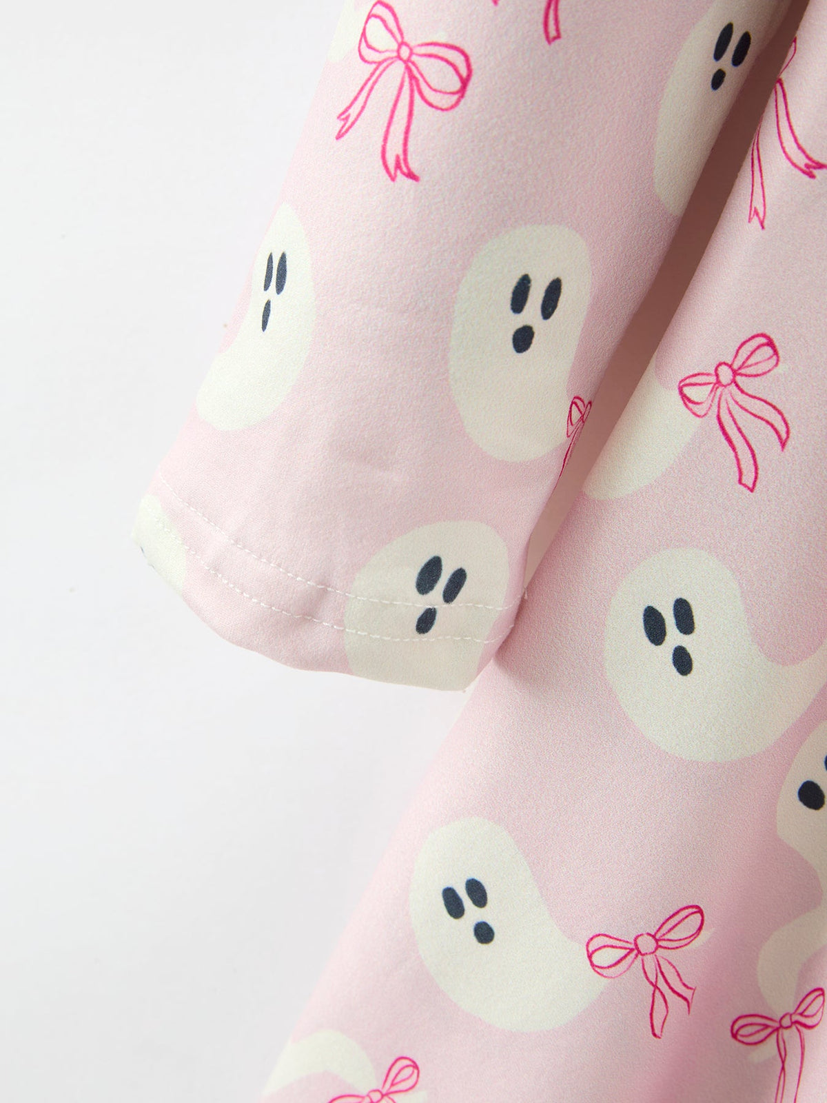 Rylee Faith Designs - Halloween Ghost Bow Print Girls Long Sleeve Twirl Dress - alternate view 4