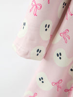 Rylee Faith Designs - Halloween Ghost Bow Print Girls Long Sleeve Twirl Dress - alternate view 4