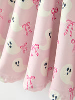Rylee Faith Designs - Halloween Ghost Bow Print Girls Long Sleeve Twirl Dress - alternate view 5