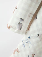Rylee Faith Designs - Fall Plaid Dog Print Girls Long Sleeve Twirl Dress - alternate view 9
