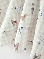 Rylee Faith Designs - Fall Plaid Dog Print Girls Long Sleeve Twirl Dress - alternate view 10