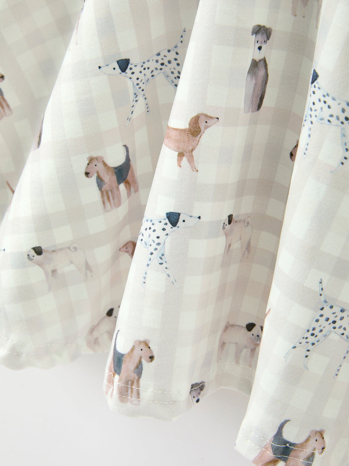 Rylee Faith Designs - Fall Plaid Dog Print Girls Long Sleeve Twirl Dress - alternate view 10