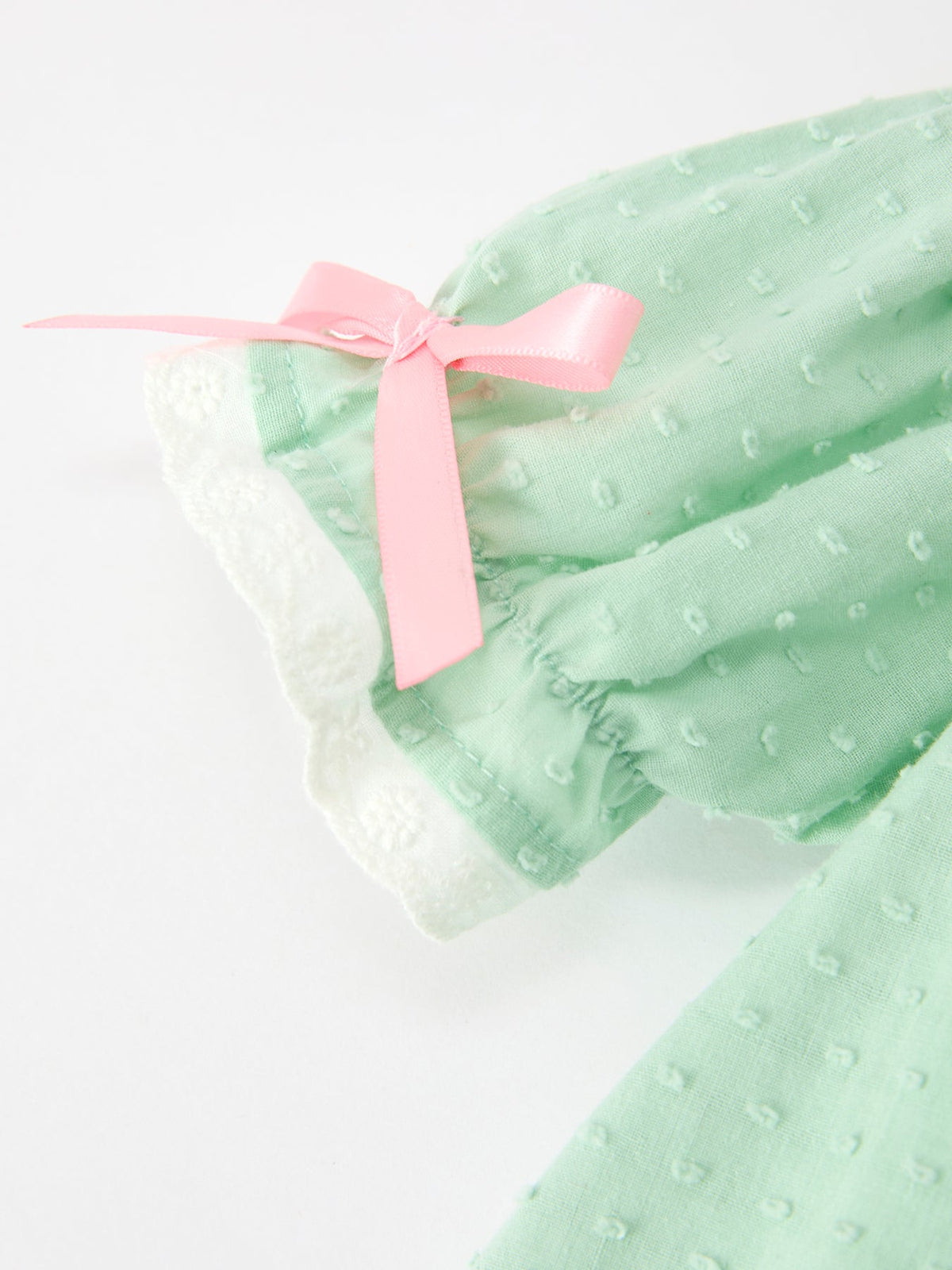 Rylee Faith Designs - Christmas Mint Green Smocked Santa Baby Girl Bloomer Set - alternate view 4