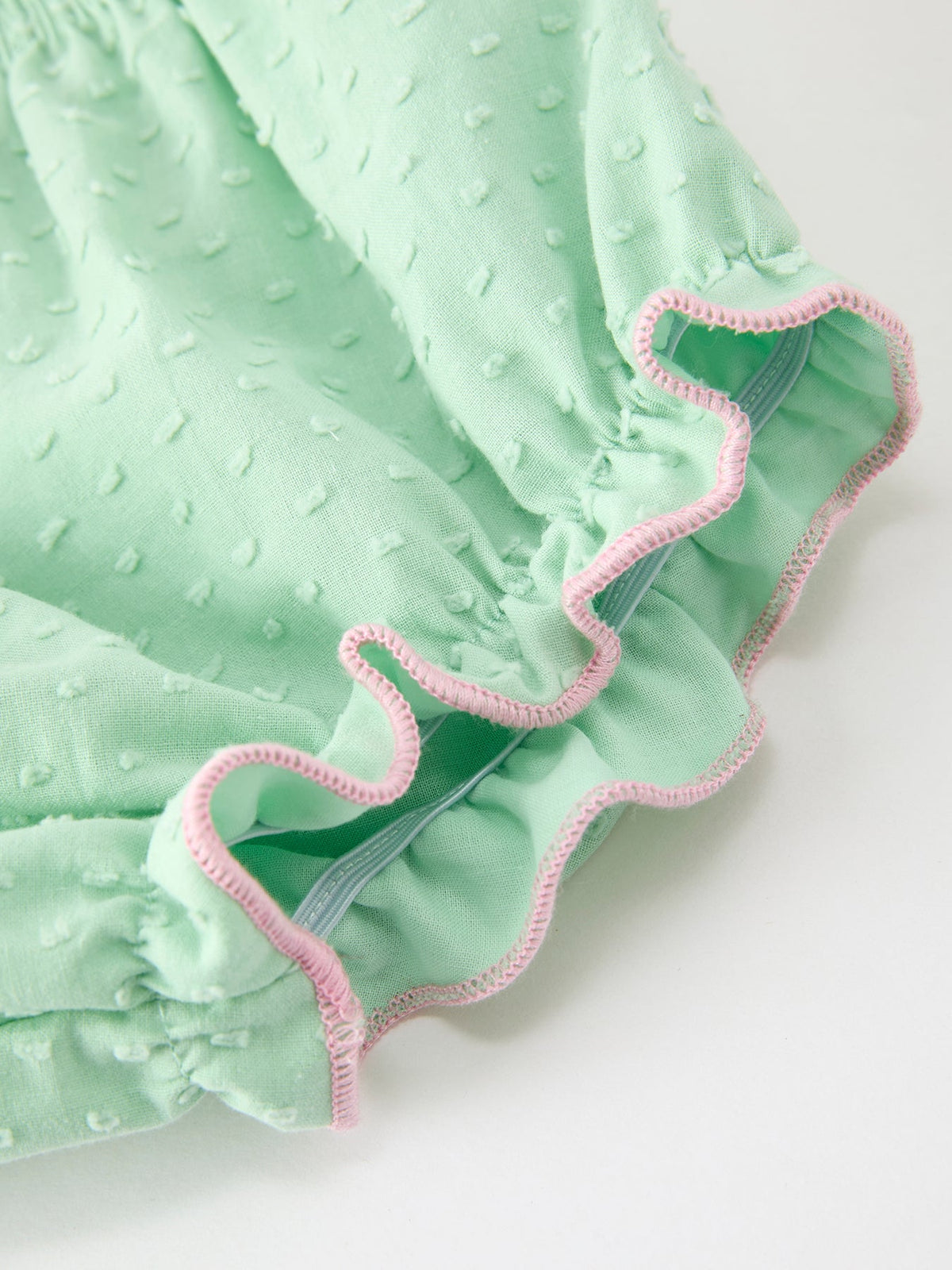 Rylee Faith Designs - Christmas Mint Green Smocked Santa Baby Girl Bloomer Set - alternate view 5