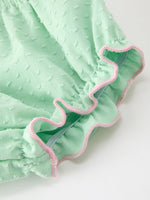 Rylee Faith Designs - Christmas Mint Green Smocked Santa Baby Girl Bloomer Set - alternate view 5