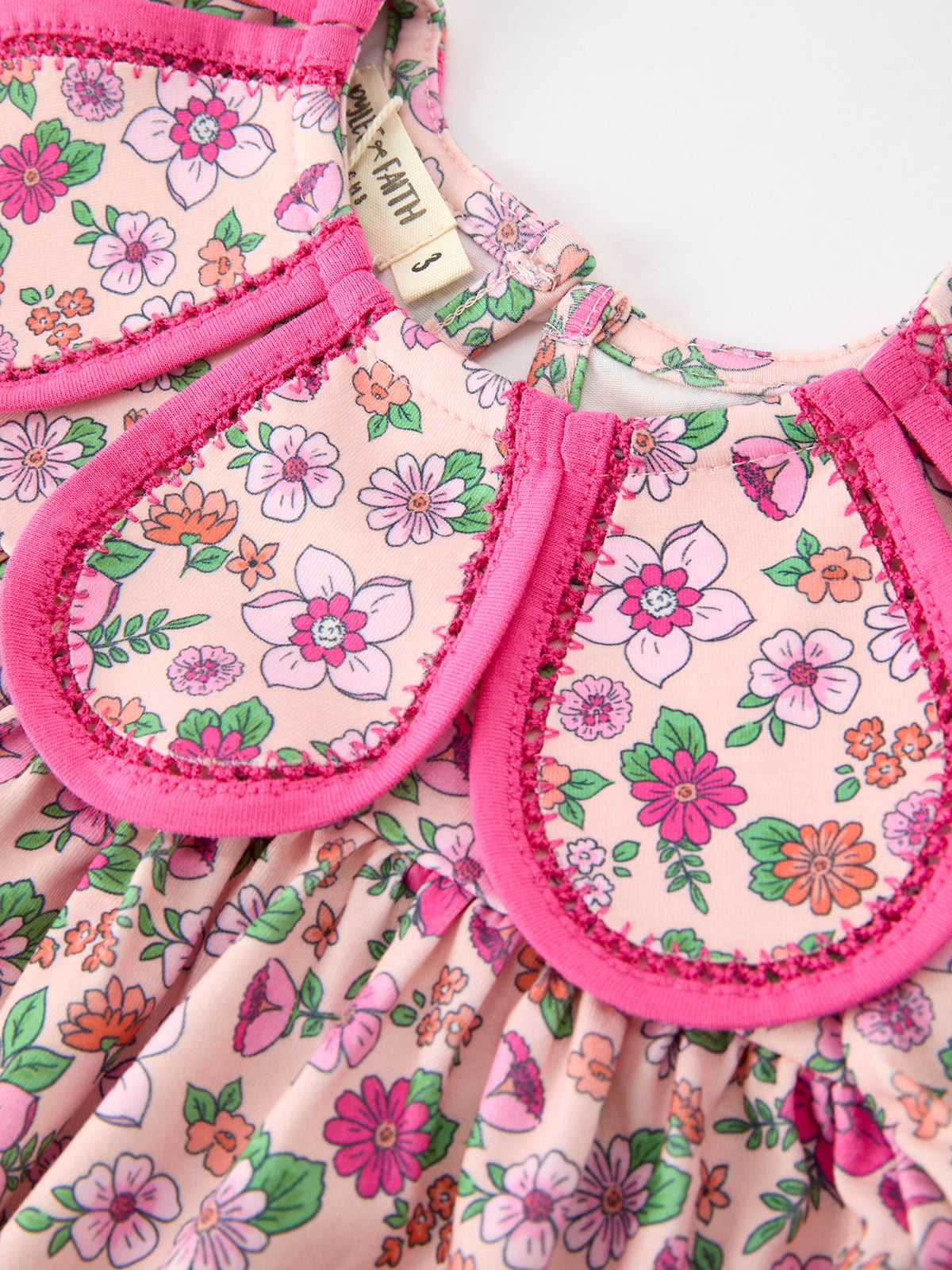 Rylee Faith Designs - Hot Pink Floral Petals Collar Girl Dress - alternate view 2