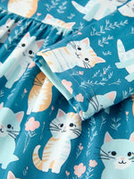 Rylee Faith Designs - Fall Cat Print Girls Long Sleeve Ruffle Hem Dress - alternate view 9