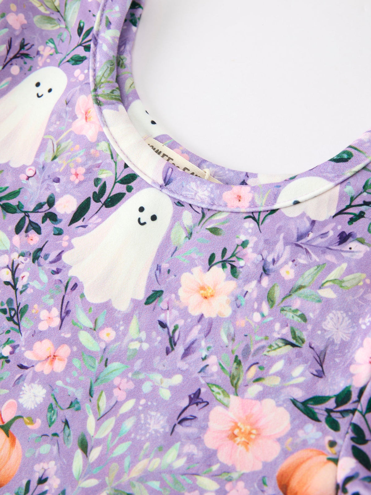 Rylee Faith Designs - Halloween Ghost Pumpkin Girls Long Sleeve Twirl Dress - alternate view 9